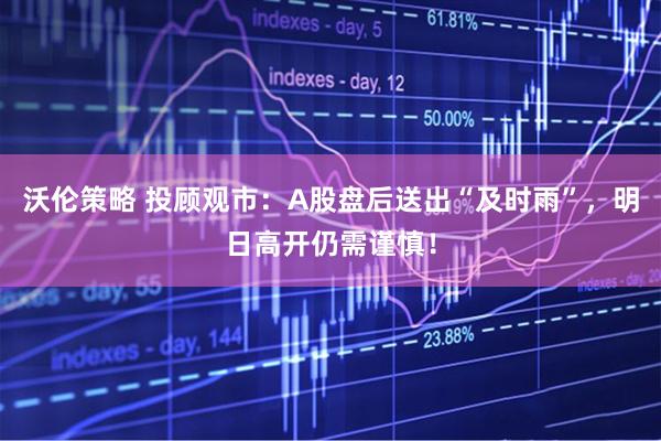 沃伦策略 投顾观市：A股盘后送出“及时雨”，明日高开仍需谨慎！