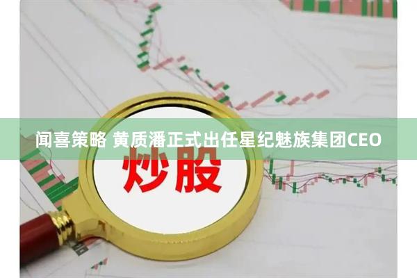 闻喜策略 黄质潘正式出任星纪魅族集团CEO